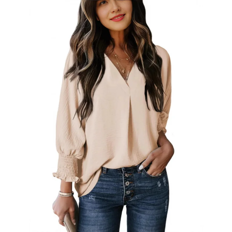 2024Women's Waist TopV Collar Casual Loose 3/4 Sleeve Shirt Dress Shirt BlouseTT shirt
2024Women's Waist TopV Collar Casual Loose 3/4 Sleeve Shirt Dress Shirt BlouseTT shirt