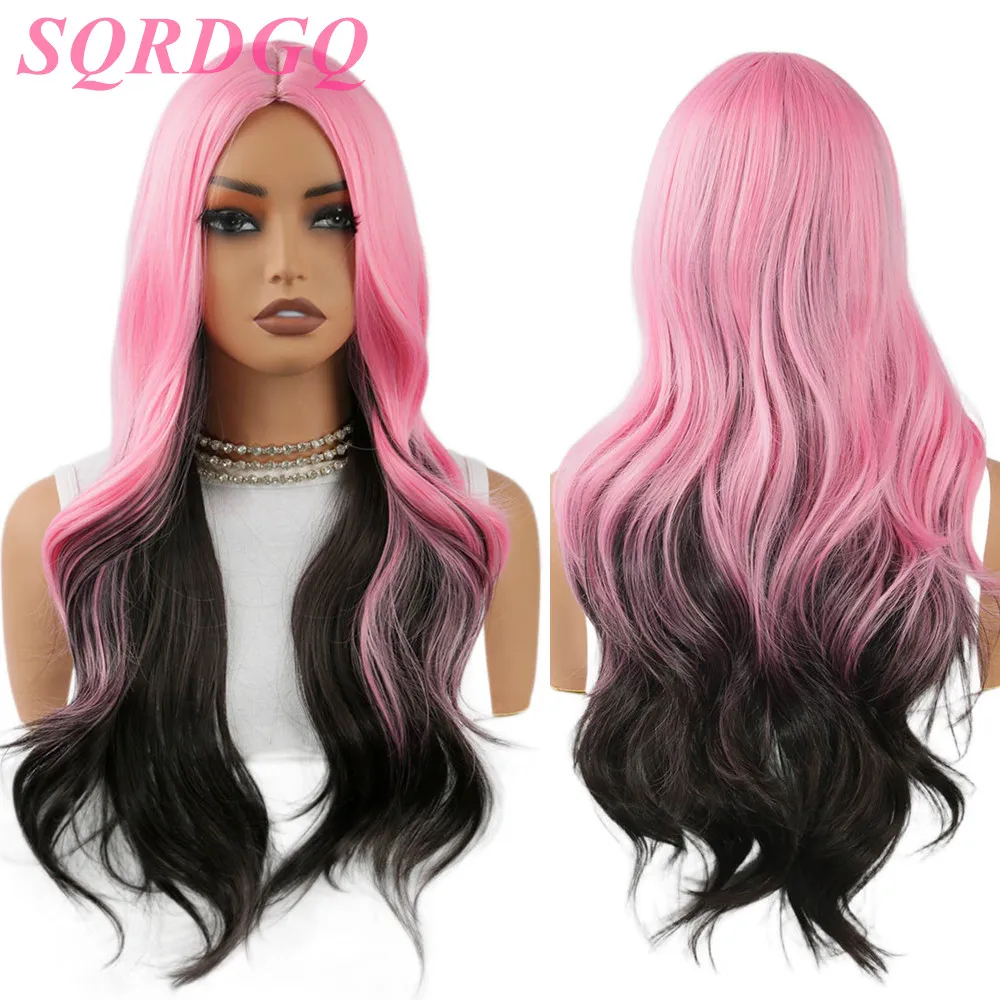 SQRDGQ Synthetic Wigs on Sale Ombre Black Pink Wigs for Woman Natural Natural Wavy 22inch Woman Wigs for Cheap Middle Part Wig
SQRDGQ Synthetic Wigs on Sale Ombre Black Pink Wigs for Woman Natural Natural Wavy 22inch Woman Wigs for Cheap Middle Part Wig