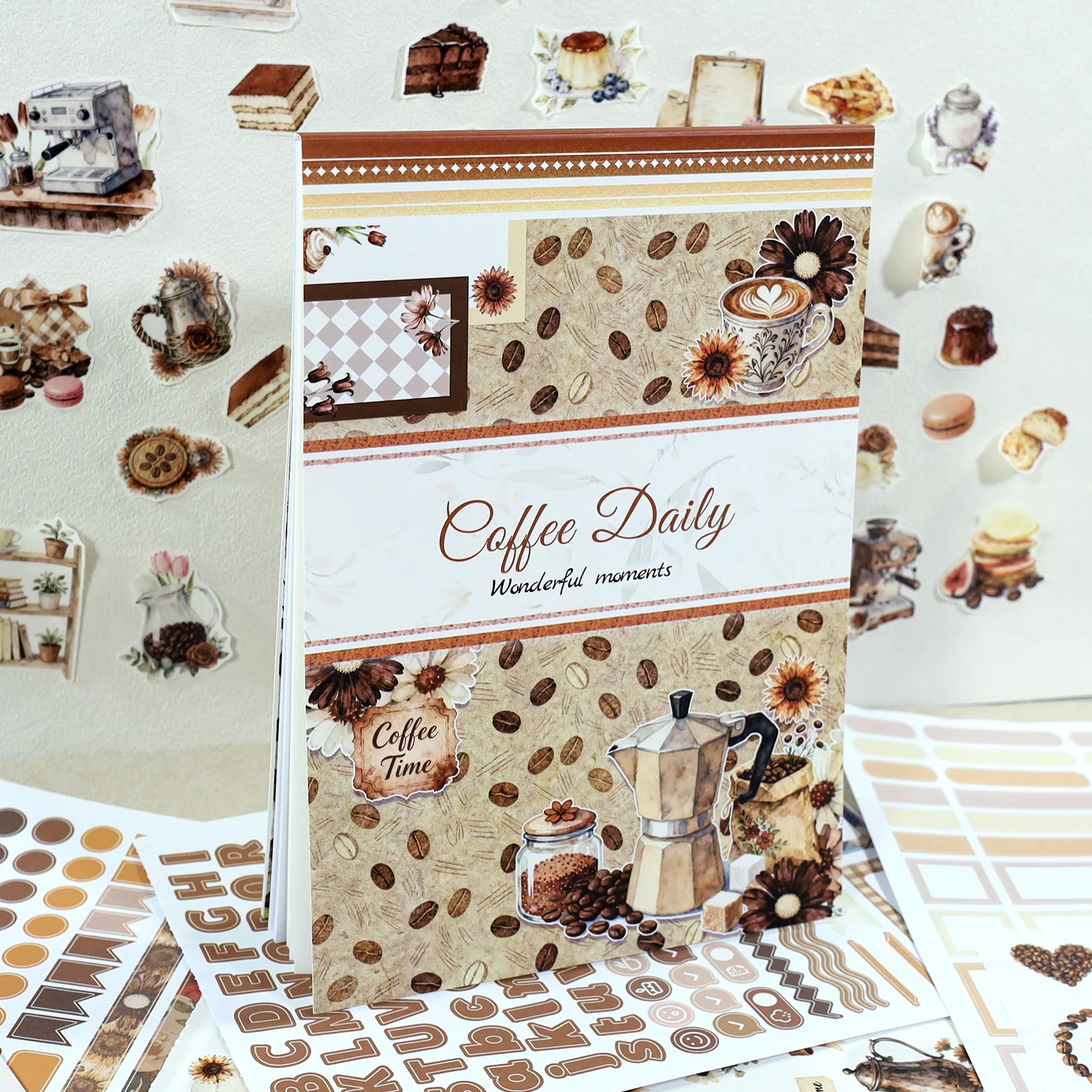 24Sheets Large Size Waterproof Dual-Material Coffee Washi PET Sticker Book Bread Stickers Set For Scrapbooking Junk Journal
24Sheets Large Size Waterproof Dual-Material Coffee Washi PET Sticker Book Bread Stickers Set For Scrapbooking Junk Journal