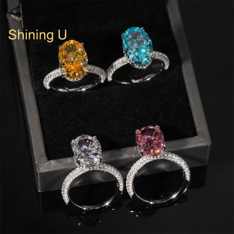 Shining U S925 Silver Oval High Carbon Daimond Gems Ring for Women Fine Jewelry Engagement
Shining U S925 Silver Oval High Carbon Daimond Gems Ring for Women Fine Jewelry Engagement