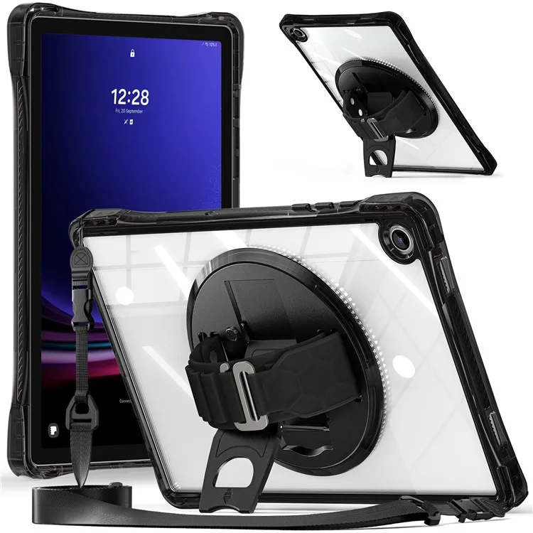 For Samsung Galaxy Tab A9+ SM-X210 / X216 / X218 Kickstand Case Hand Strap PC+TPU+Acrylic Cover with Shoulder Strap - Black
For Samsung Galaxy Tab A9+ SM-X210 / X216 / X218 Kickstand Case Hand Strap PC+TPU+Acrylic Cover with Shoulder Strap - Black