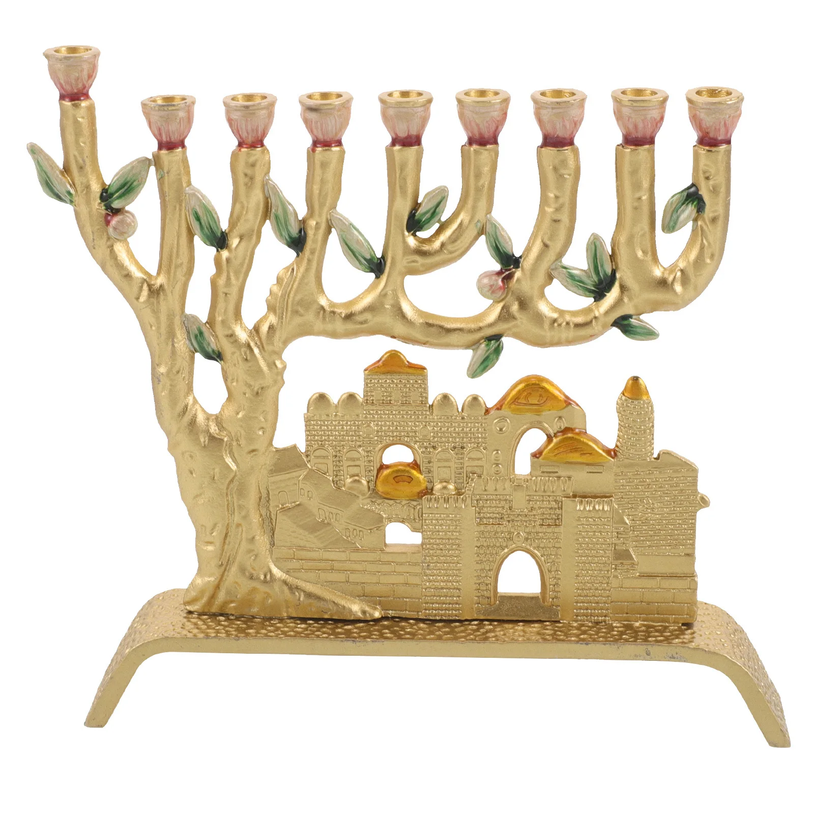 9 Branch Jerusalem Judaica Menorah Holder Elegant Light Luxury Design for Hanukkah Celebration Table Centerpiece Decor
9 Branch Jerusalem Judaica Menorah Holder Elegant Light Luxury Design for Hanukkah Celebration Table Centerpiece Decor
