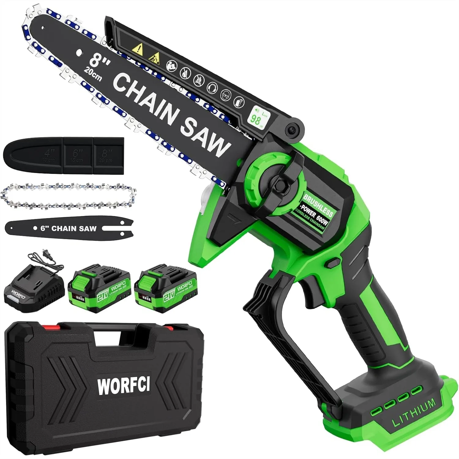 8-Inch Mini Chainsaw with 2Pcs Batteries&Charger, Brushless Cordless Chainsaws with Auto-Oiler, Electric Chain Saw for
8-Inch Mini Chainsaw with 2Pcs Batteries&Charger, Brushless Cordless Chainsaws with Auto-Oiler, Electric Chain Saw for