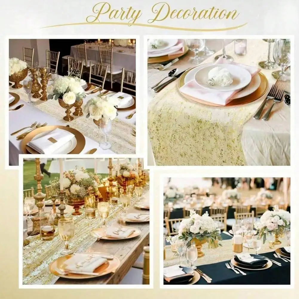 Gauze Table Runners Sheer Chiffon Tulle Cheesecloth with Glitter Metallic Foil for Wedding Party Anniversary Dining Table Decor
Gauze Table Runners Sheer Chiffon Tulle Cheesecloth with Glitter Metallic Foil for Wedding Party Anniversary Dining Table Decor