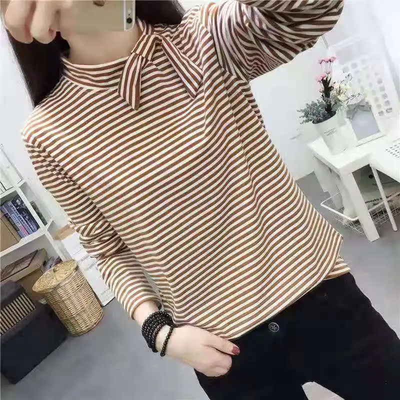 Fashion Half High Collar Striped Lace Up Blouses Women's Clothing 2023 Autumn Winter New Loose Casual Pullovers All-match Shirts
Fashion Half High Collar Striped Lace Up Blouses Women's Clothing 2023 Autumn Winter New Loose Casual Pullovers All-match Shirts