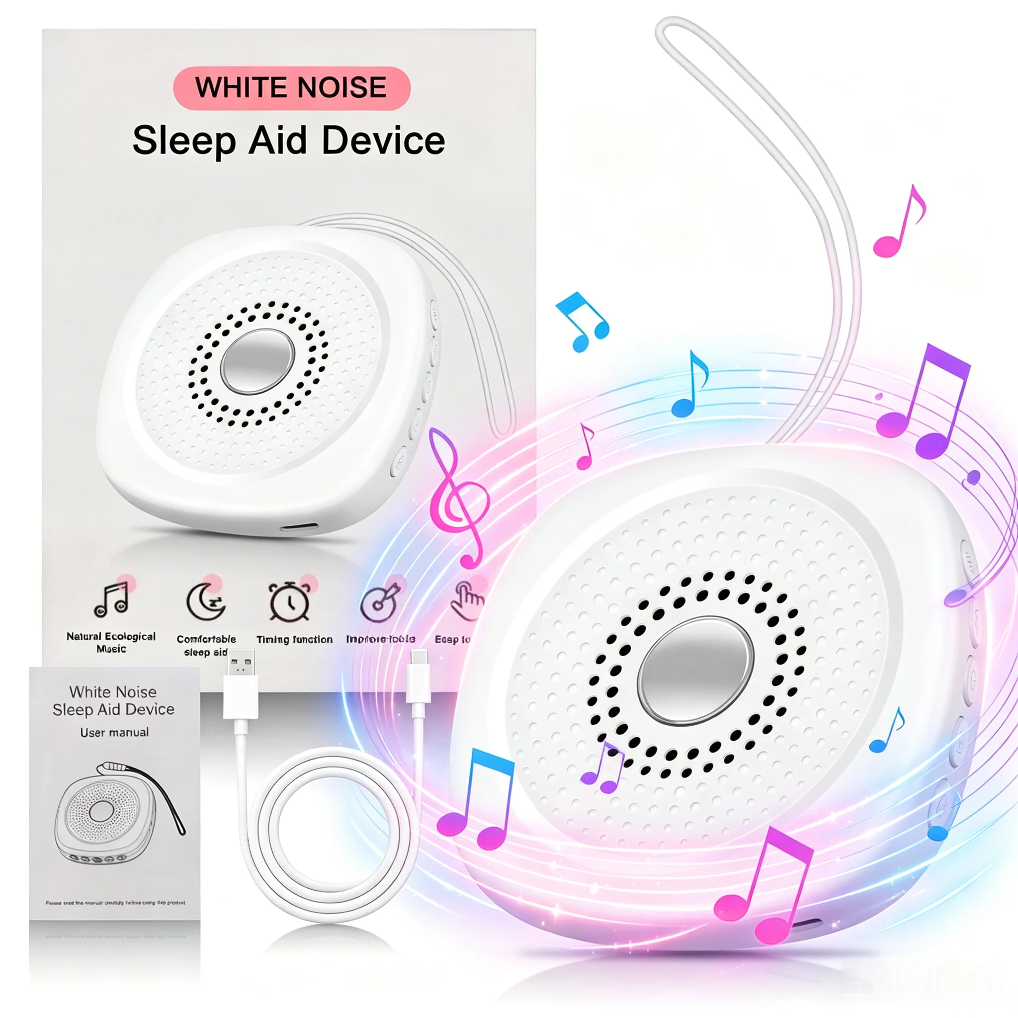 Portable White Noise Sound Machine for Baby Adult Sleep Sound Device with Soothing Sounds and Timer for Office and Home Use
Portable White Noise Sound Machine for Baby Adult Sleep Sound Device with Soothing Sounds and Timer for Office and Home Use