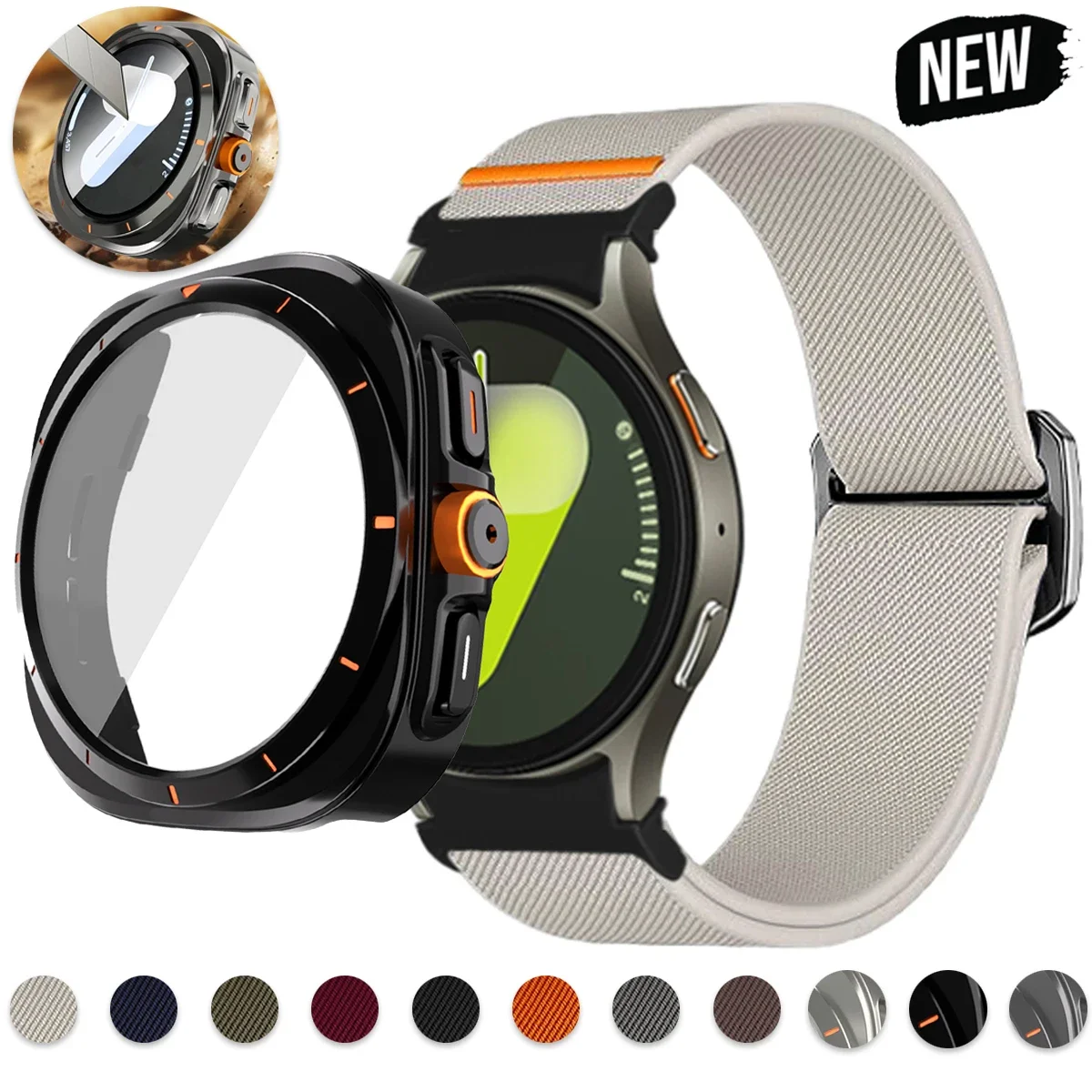 Стеклянный чехол + нейлоновый ремешок для Samsung Galaxy Watch 7, 6, 40 мм, 44 мм, сменное на ультра защитное стекло для Galaxy Watch 7, 40 мм, 44 мм
Стеклянный чехол + нейлоновый ремешок для Samsung Galaxy Watch 7, 6, 40 мм, 44 мм, сменное на ультра защитное стекло для Galaxy Watch 7, 40 мм, 44 мм