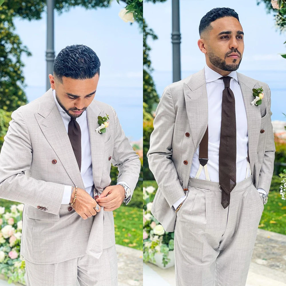 Light Gray Men Suit 2 Pieces Slim Fit Tailor-Made Jacket Blazer Pants Single Breasted Wedding Work Wear Causal Prom Tailored
Light Gray Men Suit 2 Pieces Slim Fit Tailor-Made Jacket Blazer Pants Single Breasted Wedding Work Wear Causal Prom Tailored