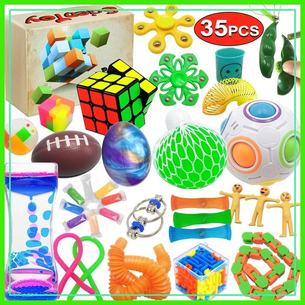 35 Pcs Fidget Toy Set for Anxiety & Stress Relief, Autism, ADD, OCD, with Motion Timer, Gift Box
35 Pcs Fidget Toy Set for Anxiety & Stress Relief, Autism, ADD, OCD, with Motion Timer, Gift Box
