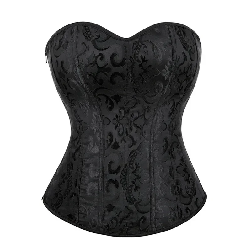 Corsets And Bustiers Tops Sexy Women Black Brocade Corset zip Vintage Style Corselet Overbust Ladies Plus Size
Corsets And Bustiers Tops Sexy Women Black Brocade Corset zip Vintage Style Corselet Overbust Ladies Plus Size
