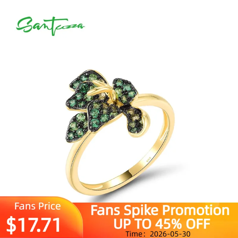 SANTUZZA Authentic 925 Sterling Silver Rings For Women Sparkling Green Spinel Lili Flower Elegant Birthday Gifts Fine Jewelry
SANTUZZA Authentic 925 Sterling Silver Rings For Women Sparkling Green Spinel Lili Flower Elegant Birthday Gifts Fine Jewelry