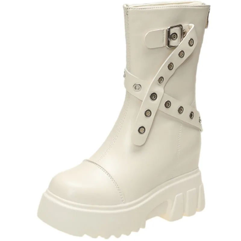 Мотоциклетные ботинки на толстом каблуке 9 см, весенне-осенние кожаные кроссовки на высокой платформе, женские зимние ботильоны, короткие ботинки в стиле панк с заклепками
Мотоциклетные ботинки на толстом каблуке 9 см, весенне-осенние кожаные кроссовки на высокой платформе, женские зимние ботильоны, короткие ботинки в стиле панк с заклепками