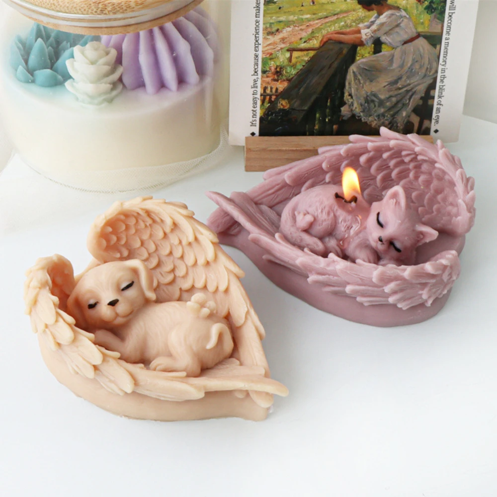 3D Angel Kitten Painting Plaster Mould Animal Wings Dog Cat Candle Resin Silicone Mold Sleep Puppy Chocolate Child Birthday Gift
3D Angel Kitten Painting Plaster Mould Animal Wings Dog Cat Candle Resin Silicone Mold Sleep Puppy Chocolate Child Birthday Gift