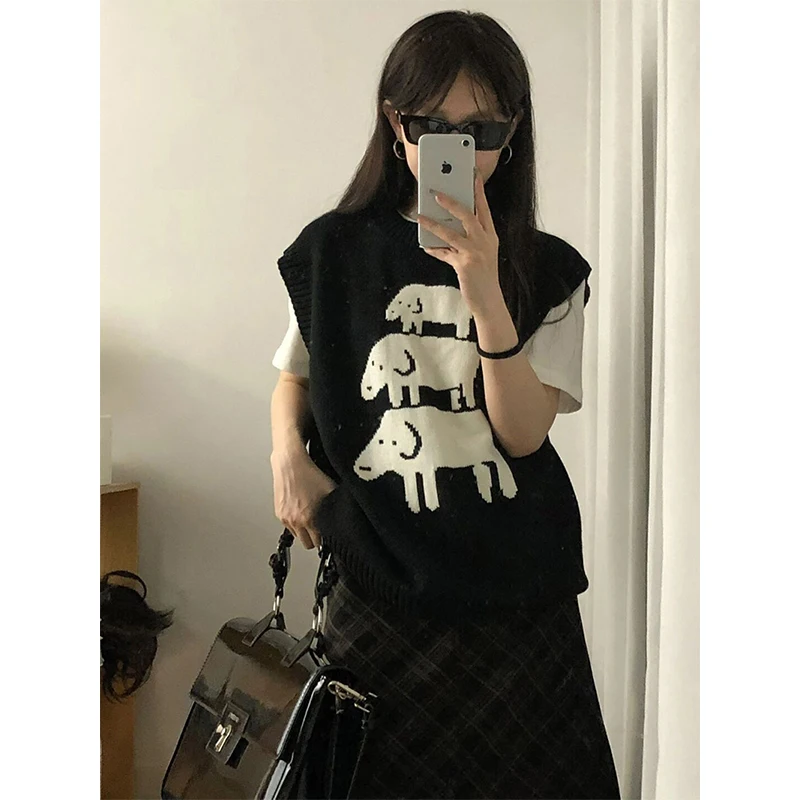 MEXZT Y2K Cartoon Sweater Vest Women Japanese Kawaii Knitted Pullovers Waistcoat Aesthetic Knitwear Korean Sleeveless Jumpers
MEXZT Y2K Cartoon Sweater Vest Women Japanese Kawaii Knitted Pullovers Waistcoat Aesthetic Knitwear Korean Sleeveless Jumpers