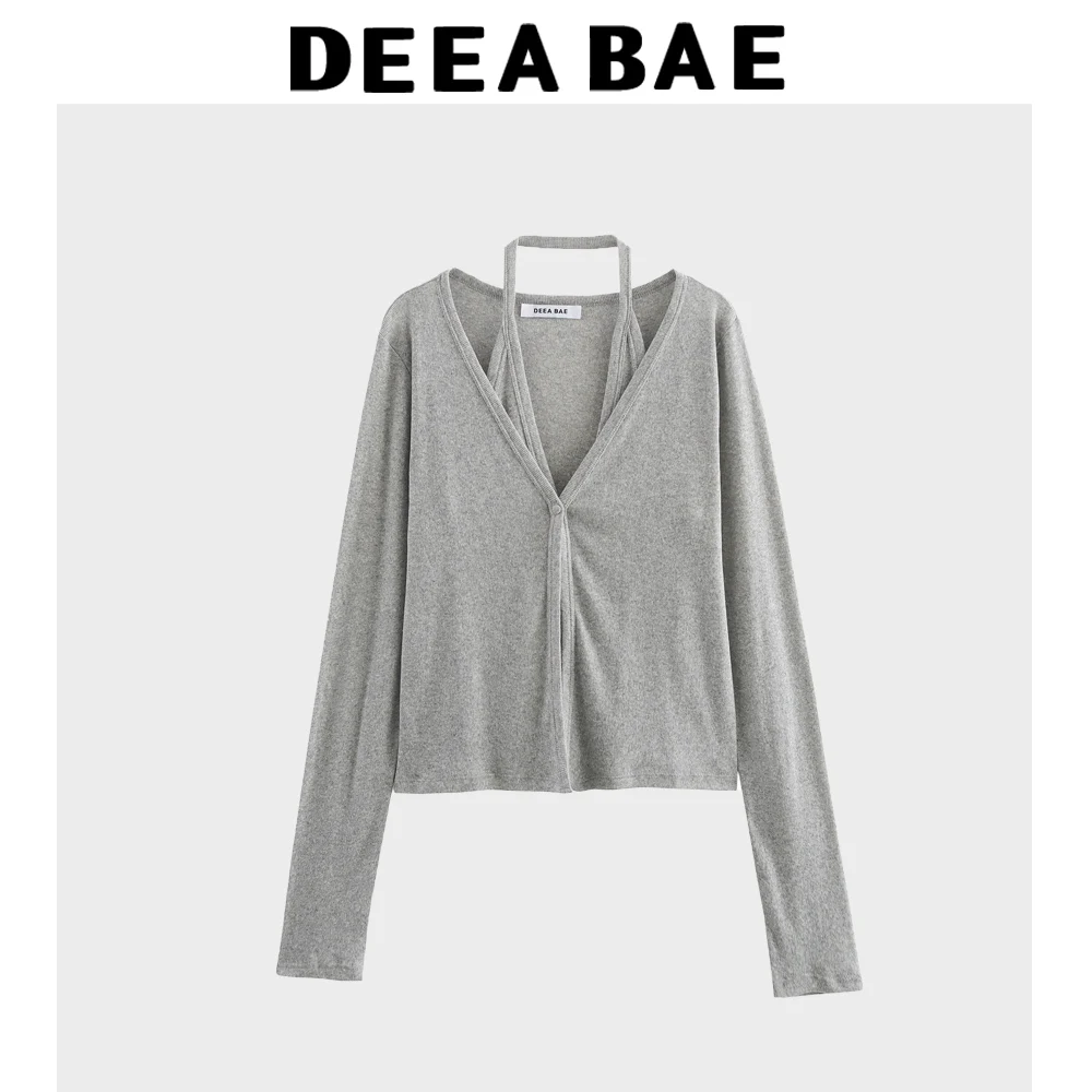 DEEABAE Spring New Women's Clothing Sweet And Fashionable Fake Two Piece V-neck Long Sleeved Hanging Neck Knitted Cardigan Top
DEEABAE Spring New Women's Clothing Sweet And Fashionable Fake Two Piece V-neck Long Sleeved Hanging Neck Knitted Cardigan Top
