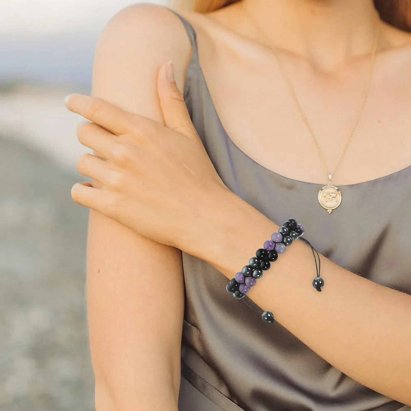 Amethyst Crystal Bead Bracelet Elastic Minimalist Double Layer Natural Stone Adjustable Women Men Hand Charm Jewelry
Amethyst Crystal Bead Bracelet Elastic Minimalist Double Layer Natural Stone Adjustable Women Men Hand Charm Jewelry
