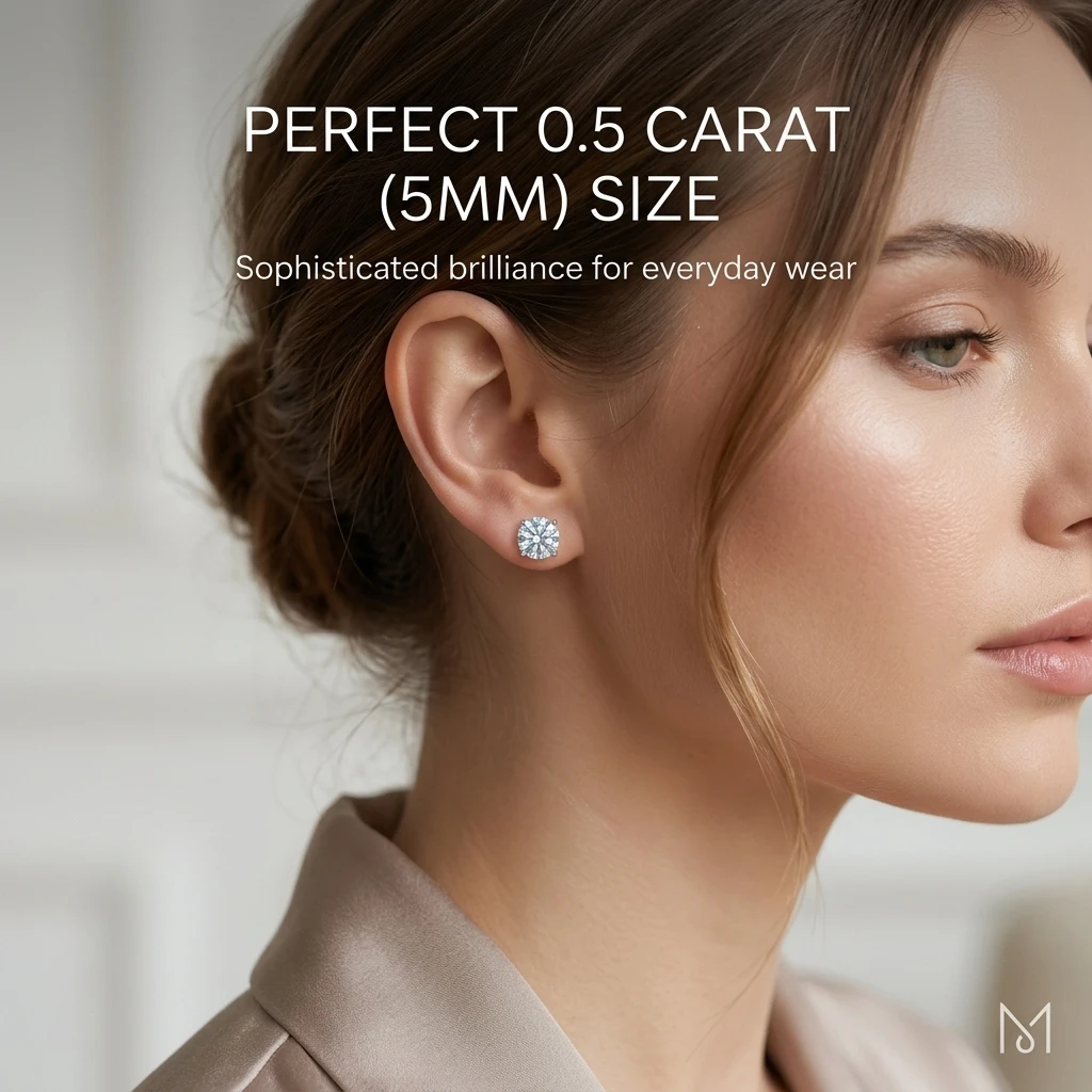 0.5ct GRA Moissanite Stud Earrings D Color VVS1 5mm S925 Sterling Silver for Women
0.5ct GRA Moissanite Stud Earrings D Color VVS1 5mm S925 Sterling Silver for Women