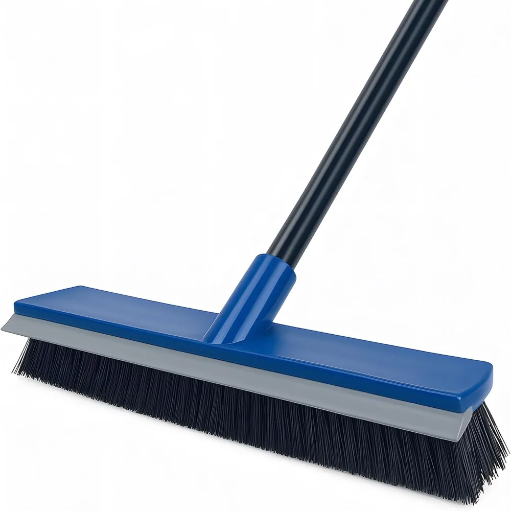 16" 2-in-1 Squeegee Push Broom & Deck Brush 58" Long Handle for Patio Garage Warehouse Driveway Concrete Floor Scrubbing, Blue
16" 2-in-1 Squeegee Push Broom & Deck Brush 58" Long Handle for Patio Garage Warehouse Driveway Concrete Floor Scrubbing, Blue
