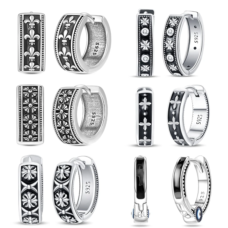 TOP 925 Sterling Silver Black Iris Retro Cross Earrings and Studs For Womens Original Pendant Double Hoop DIY Jewelry Gifts
TOP 925 Sterling Silver Black Iris Retro Cross Earrings and Studs For Womens Original Pendant Double Hoop DIY Jewelry Gifts