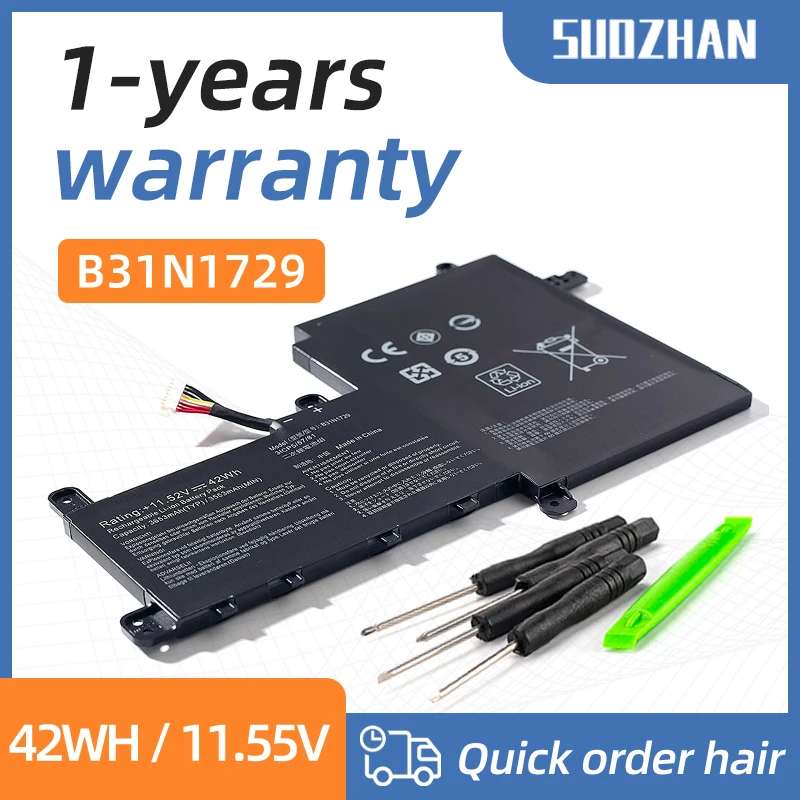 SUOZHAN B31N1729 Laptop Battery For ASUS VivoBook S15 S530 S530F S530FA S530FN S530UA S530UF S530UN X530FN X530FN-1A S5300UN
SUOZHAN B31N1729 Laptop Battery For ASUS VivoBook S15 S530 S530F S530FA S530FN S530UA S530UF S530UN X530FN X530FN-1A S5300UN