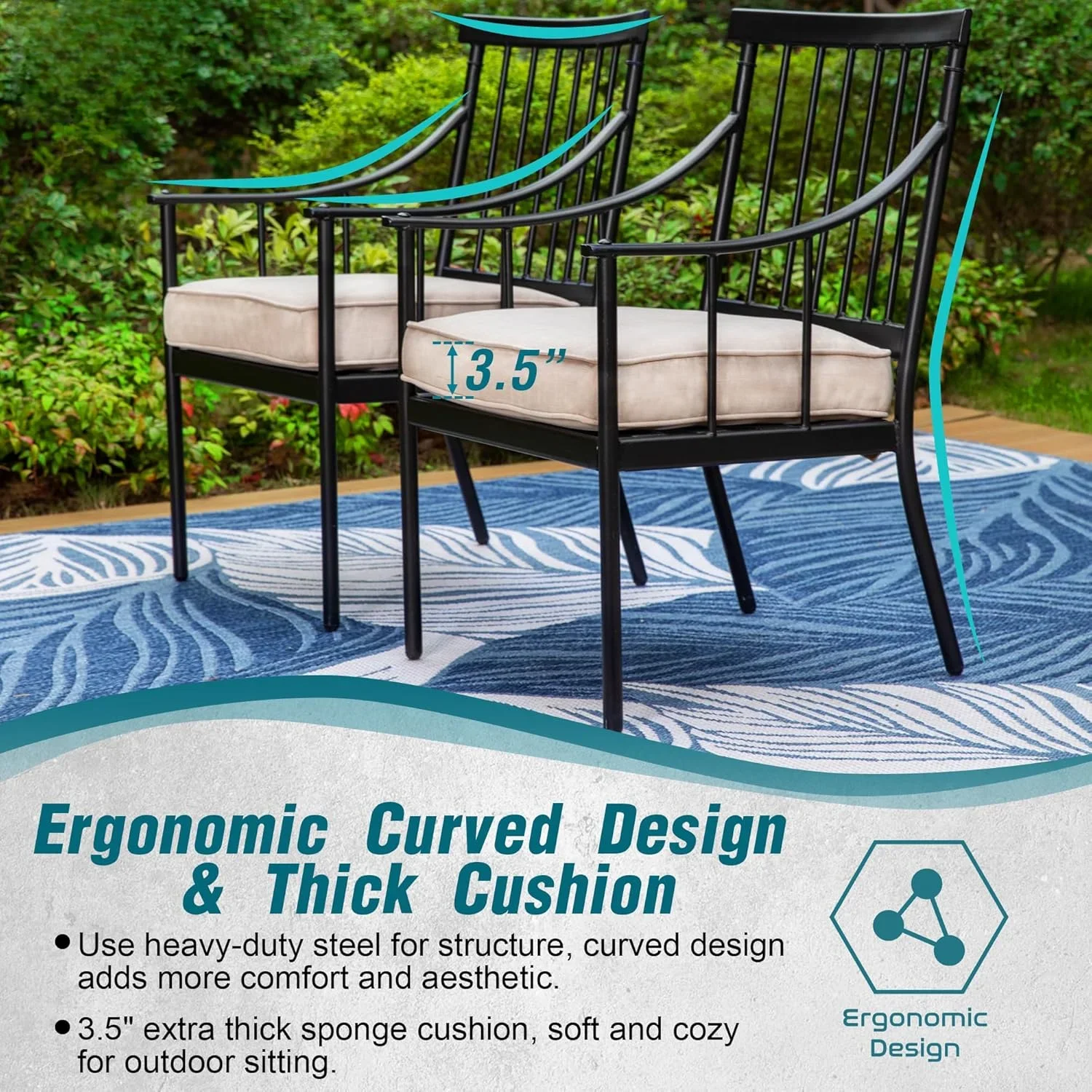 9 Piece Large Outdoor Dining Table Set, Expandable Rectangular Metal Dining Table & Cushioned Steel Chairs
9 Piece Large Outdoor Dining Table Set, Expandable Rectangular Metal Dining Table & Cushioned Steel Chairs