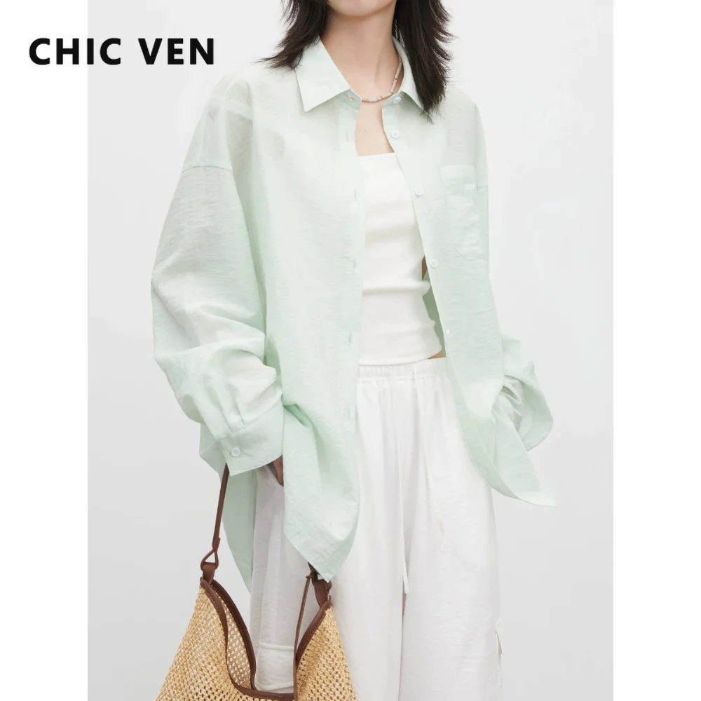 CHIC VEN Fashion Women Shirt New Single-breasted Loose Casual Solid Lightweight Long Sleeved Female Blouses Spring Summer 2026
CHIC VEN Fashion Women Shirt New Single-breasted Loose Casual Solid Lightweight Long Sleeved Female Blouses Spring Summer 2026
