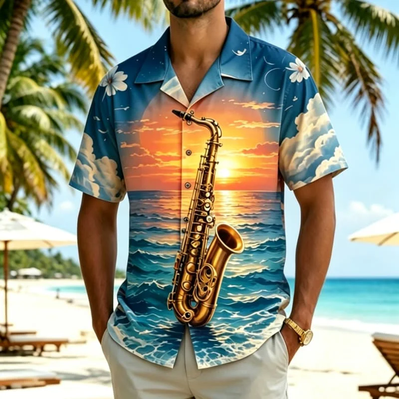 Men's Tropical Music Instrument Printed shirt, Suitable For Summer vacations, Beach trips, Daily travel, And Casual Wear
Men's Tropical Music Instrument Printed shirt, Suitable For Summer vacations, Beach trips, Daily travel, And Casual Wear