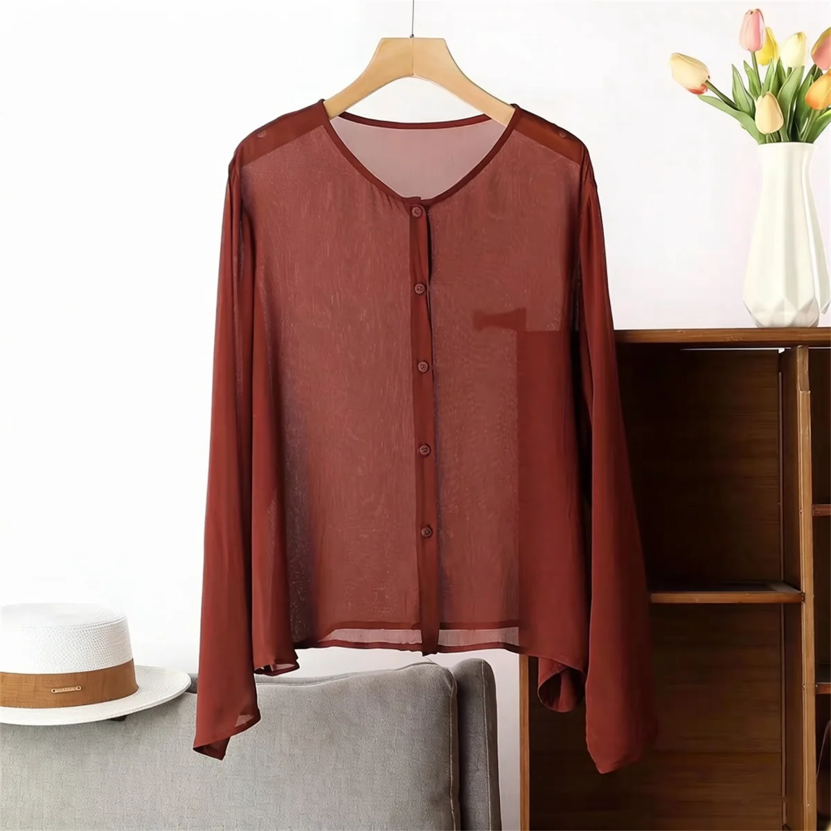 Sexy See-through Women Blouse Tops 2026 New Spring Summer Thin Black Chiffon Shirts For Ladies plus size Blusas 5XL 6XL
Sexy See-through Women Blouse Tops 2026 New Spring Summer Thin Black Chiffon Shirts For Ladies plus size Blusas 5XL 6XL