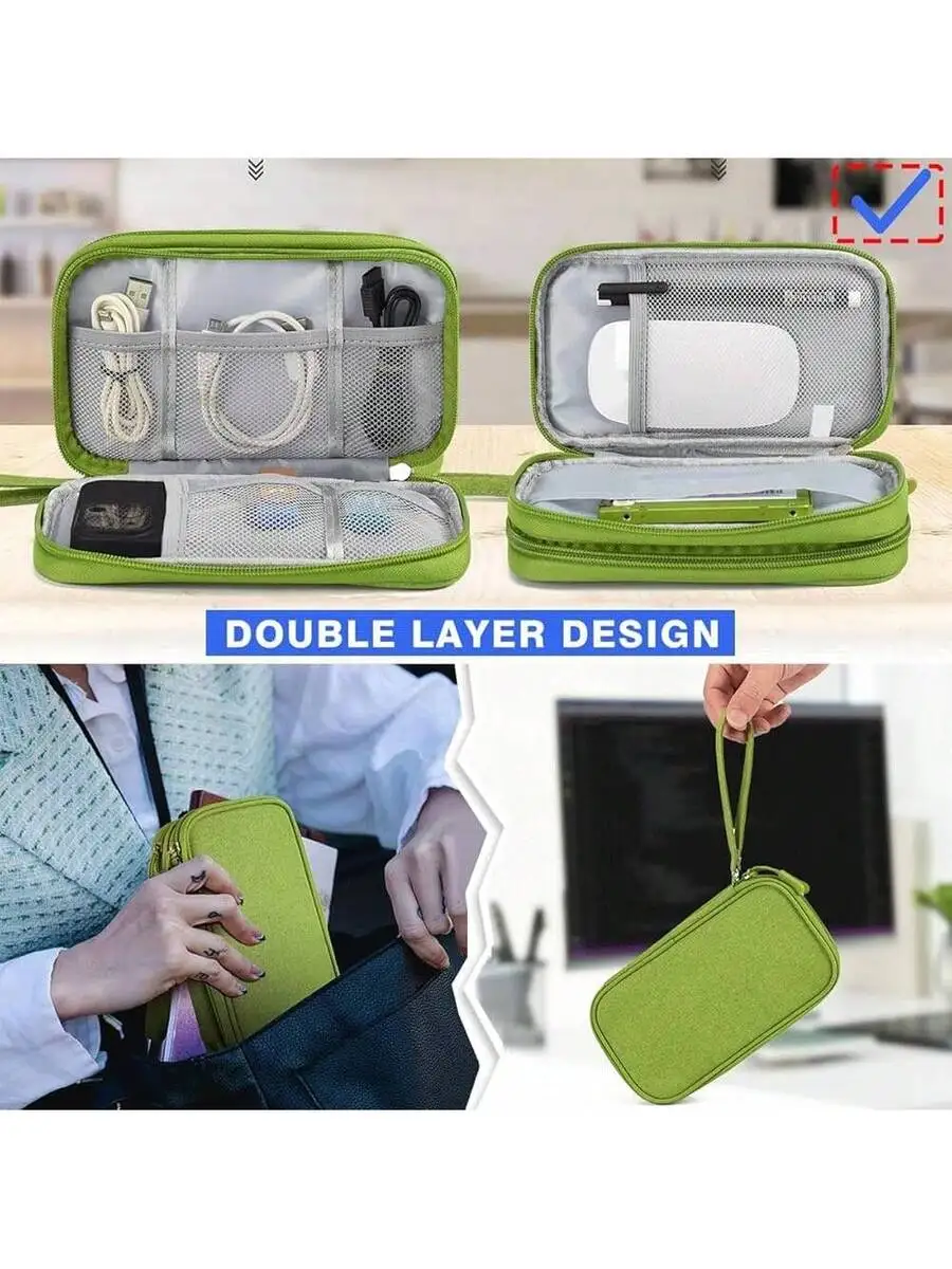 Double Layer Electronics Organizer Travel Case For Cables Chargers Power Bank Phone Earphones Grass Green
Double Layer Electronics Organizer Travel Case For Cables Chargers Power Bank Phone Earphones Grass Green