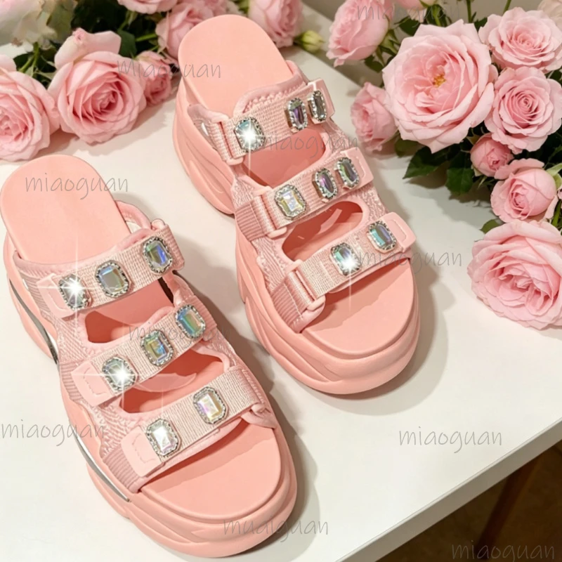 Chunky Platform Sandals Women 10.5CM High Heels Rhinestone Sexy Open-toed Shoes Wedge Increased Shoes Ladies Summer Slippers
Chunky Platform Sandals Women 10.5CM High Heels Rhinestone Sexy Open-toed Shoes Wedge Increased Shoes Ladies Summer Slippers