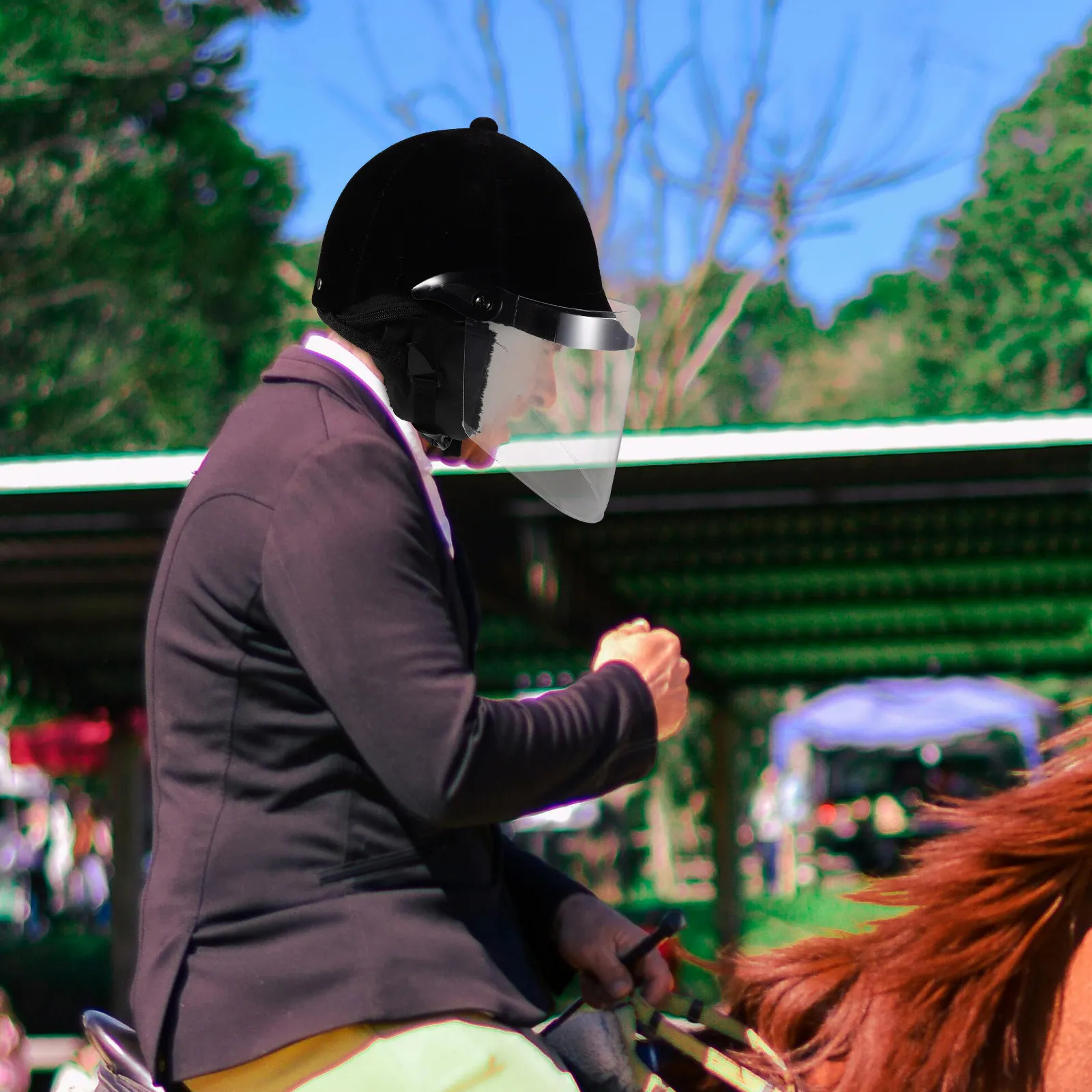 Black Fabric Horse Riding Unisex Professional Head Protection Breathable Comfortable Fit Equestrian Riding Gear Cycling
Black Fabric Horse Riding Unisex Professional Head Protection Breathable Comfortable Fit Equestrian Riding Gear Cycling