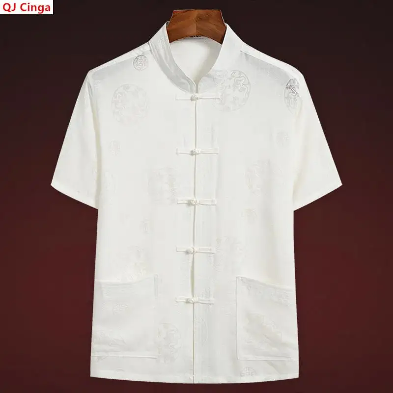 Men's Short-sleeve Shirts with A Chinese-inspired Design, Featuring Chinese-language Prints for Summer. Gray, Beige, White.
Men's Short-sleeve Shirts with A Chinese-inspired Design, Featuring Chinese-language Prints for Summer. Gray, Beige, White.