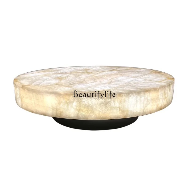 **Round luminous coffee table living room white ice jade villa marble high-end light luxury minimalist mansion ice crack jade
**Round luminous coffee table living room white ice jade villa marble high-end light luxury minimalist mansion ice crack jade