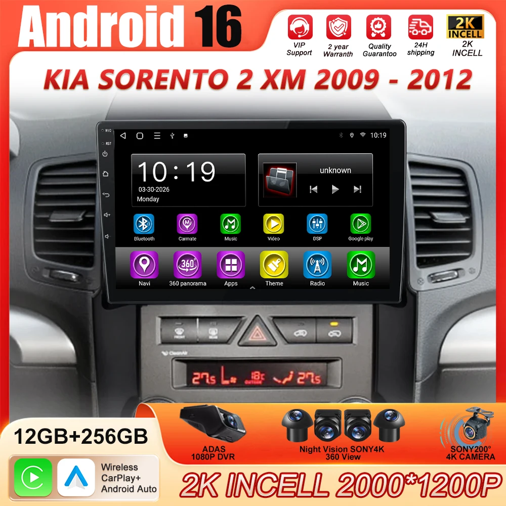 Android 16 for KIA Sorento 2009 - 2012 Wireless Carplay Android Auto Car Radio Stereo Multimedia Player Bluetooth GPS Navigation
Android 16 for KIA Sorento 2009 - 2012 Wireless Carplay Android Auto Car Radio Stereo Multimedia Player Bluetooth GPS Navigation