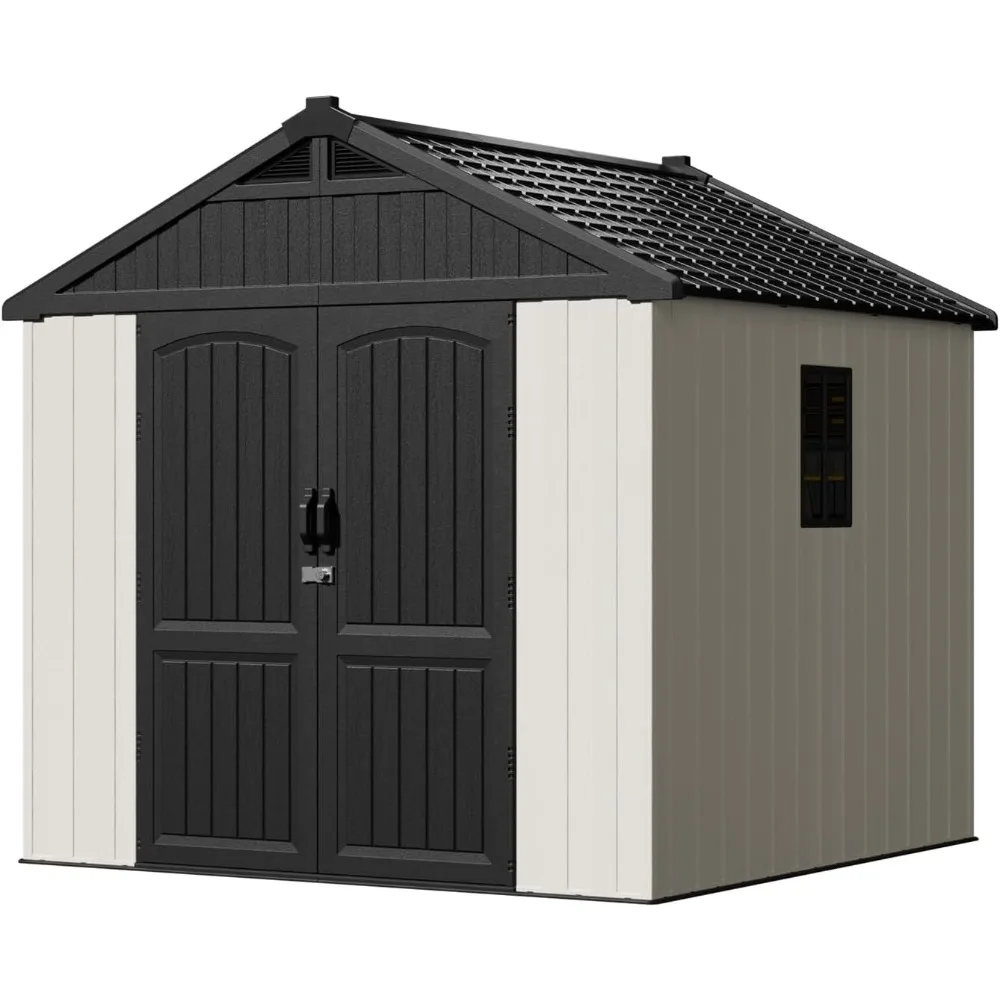 8' x 8' Plastic Outdoor Storage Shed with Floor, Resin Shed with Window and Lockable Door
8' x 8' Plastic Outdoor Storage Shed with Floor, Resin Shed with Window and Lockable Door