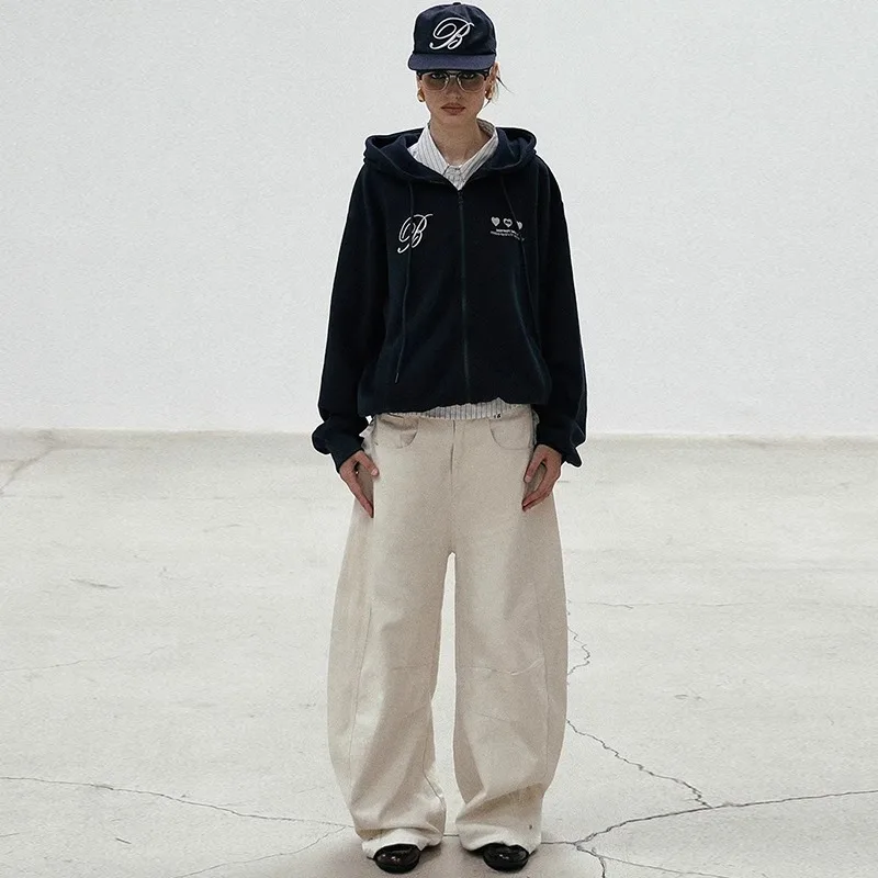 American Sle Women's Embroidered Lazy Hoodie Red Loose Casual Jaet Trendy Long Sve Zipper Closure Comfortable Sweatirt 
American Sle Women's Embroidered Lazy Hoodie Red Loose Casual Jaet Trendy Long Sve Zipper Closure Comfortable Sweatirt