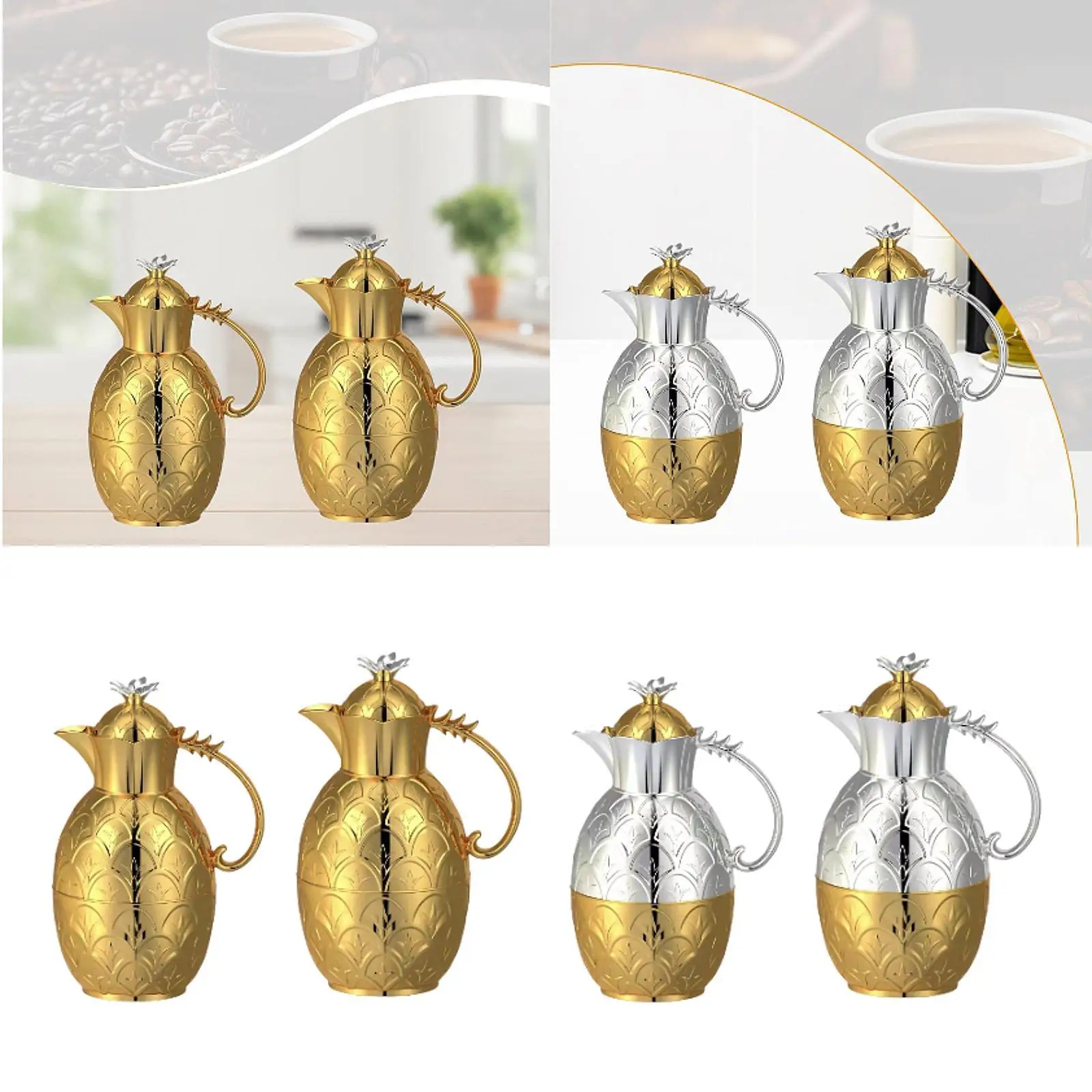 Арабские графины для кофе в форме ананаса, чайники 0,6 л, 1,0 л, портативные кофейные горшки в Саудовской Аравии, напитки для домашнего фестиваля, кафе
Арабские графины для кофе в форме ананаса, чайники 0,6 л, 1,0 л, портативные кофейные горшки в Саудовской Аравии, напитки для домашнего фестиваля, кафе