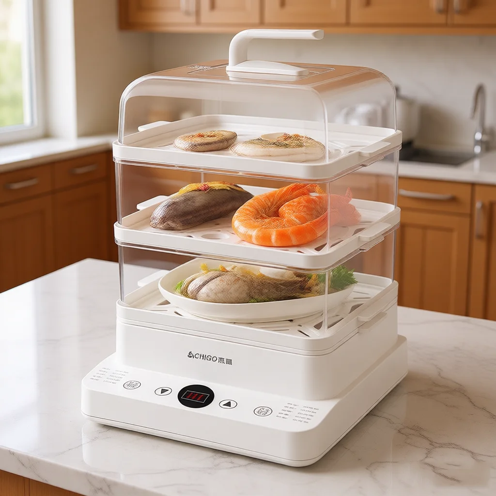 Multifunctional Electric Steamer, 24L Large-Capacity Home Steamer with See-Through Lid and Three Layers, Gift Set
Multifunctional Electric Steamer, 24L Large-Capacity Home Steamer with See-Through Lid and Three Layers, Gift Set