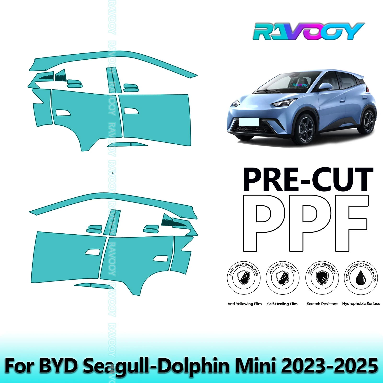 For BYD Seagull-Dolphin Mini 2023-2025 8.5mil Clear Matte Pre-Cut PPF Door & A/B Pillar Kit TPU Paint Protection Film Set
For BYD Seagull-Dolphin Mini 2023-2025 8.5mil Clear Matte Pre-Cut PPF Door & A/B Pillar Kit TPU Paint Protection Film Set