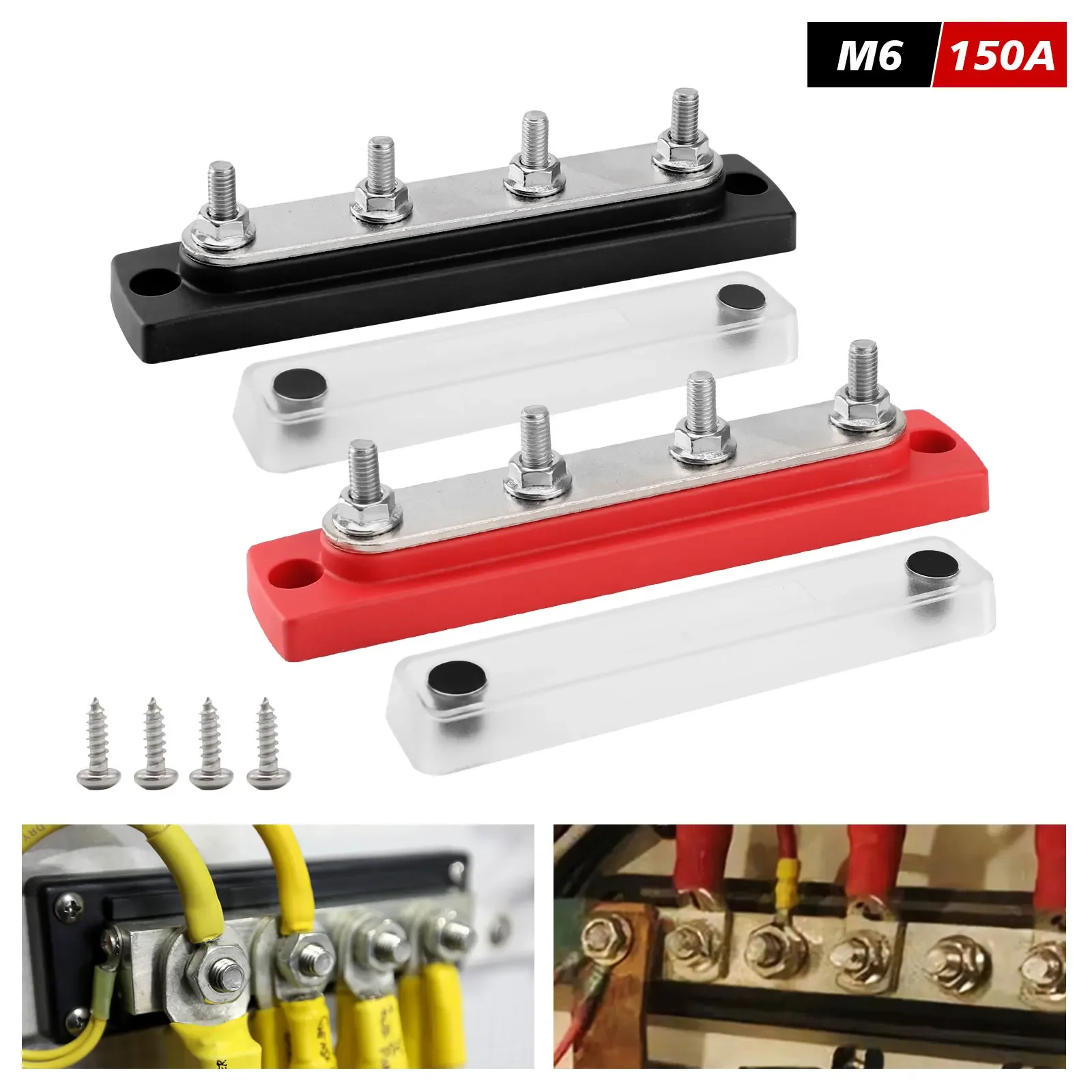 New 48V 150A Power Distribution Block Bus Bar Terminal Block 4 x M6 Terminal Studs Marine BusBar With Cover For Trucks Boats RV
New 48V 150A Power Distribution Block Bus Bar Terminal Block 4 x M6 Terminal Studs Marine BusBar With Cover For Trucks Boats RV