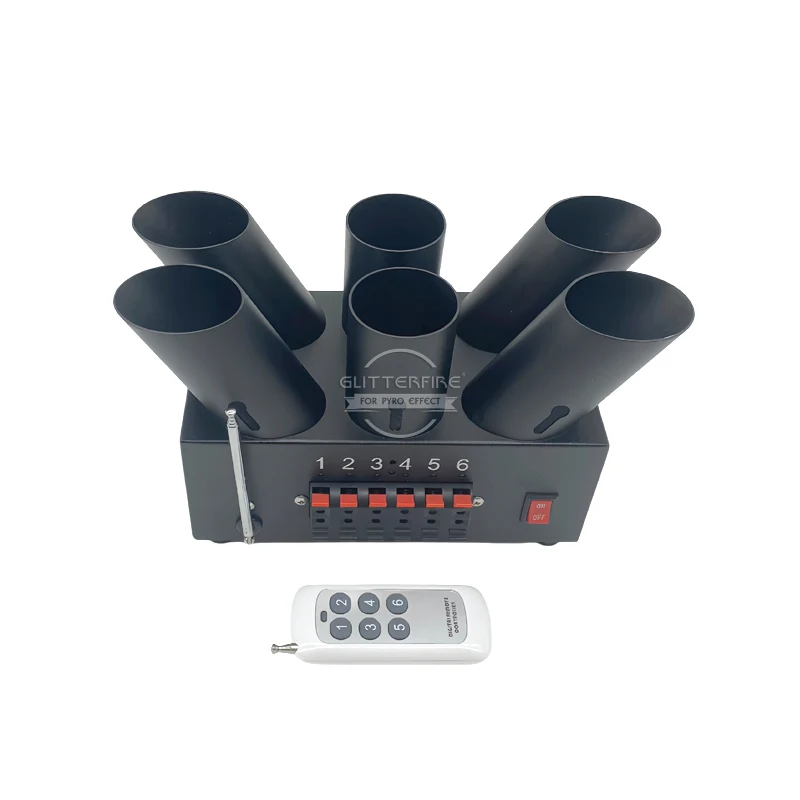 GLITTERFIRE ELTO-6R 6-Head Fan Shape Cold Sparkle Stage Machine Wireless Remote Control Iron Shell 6 Channels for Wedding Party
GLITTERFIRE ELTO-6R 6-Head Fan Shape Cold Sparkle Stage Machine Wireless Remote Control Iron Shell 6 Channels for Wedding Party