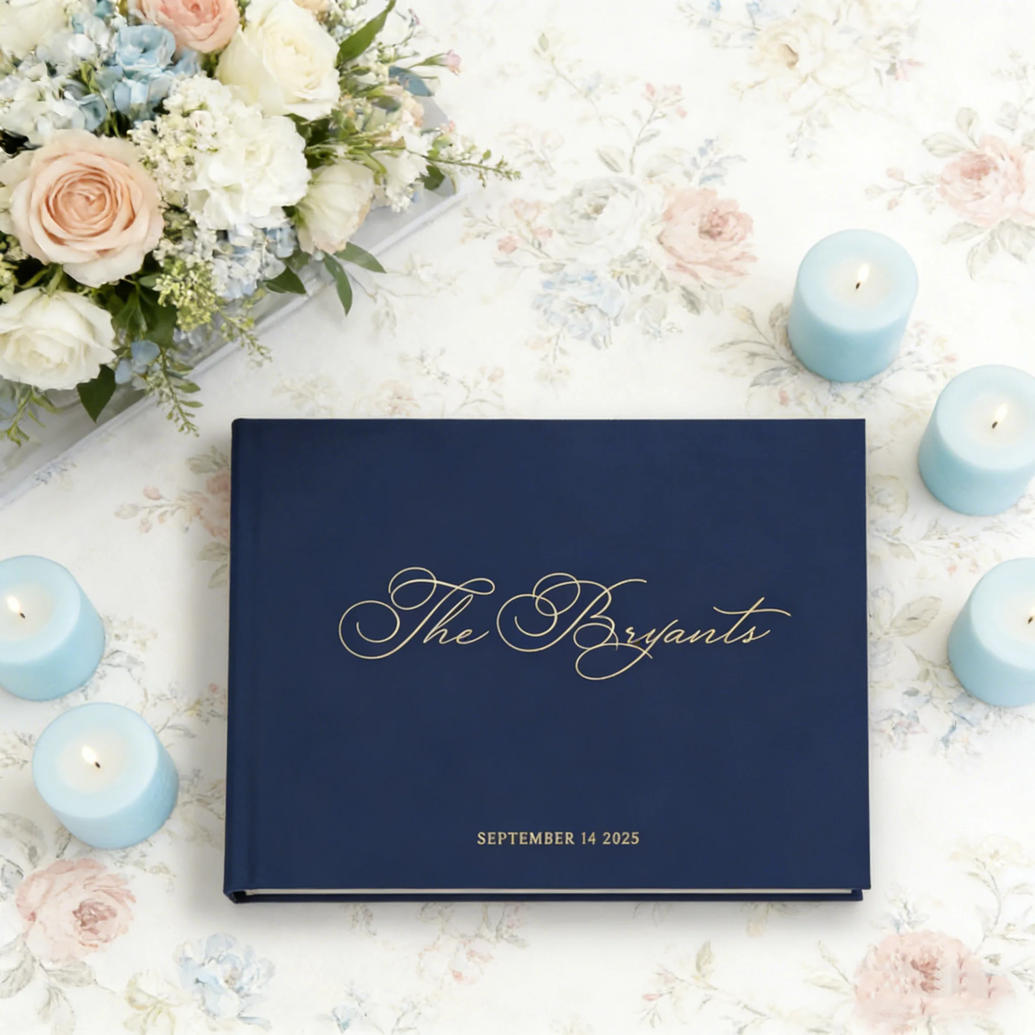 Книга для гостей на свадьбу "Be Our Guest", элегантный альбом для подписей в цветах темно-синий и розовое золото, с возможностью выбора цвета A006
Книга для гостей на свадьбу "Be Our Guest", элегантный альбом для подписей в цветах темно-синий и розовое золото, с возможностью выбора цвета A006