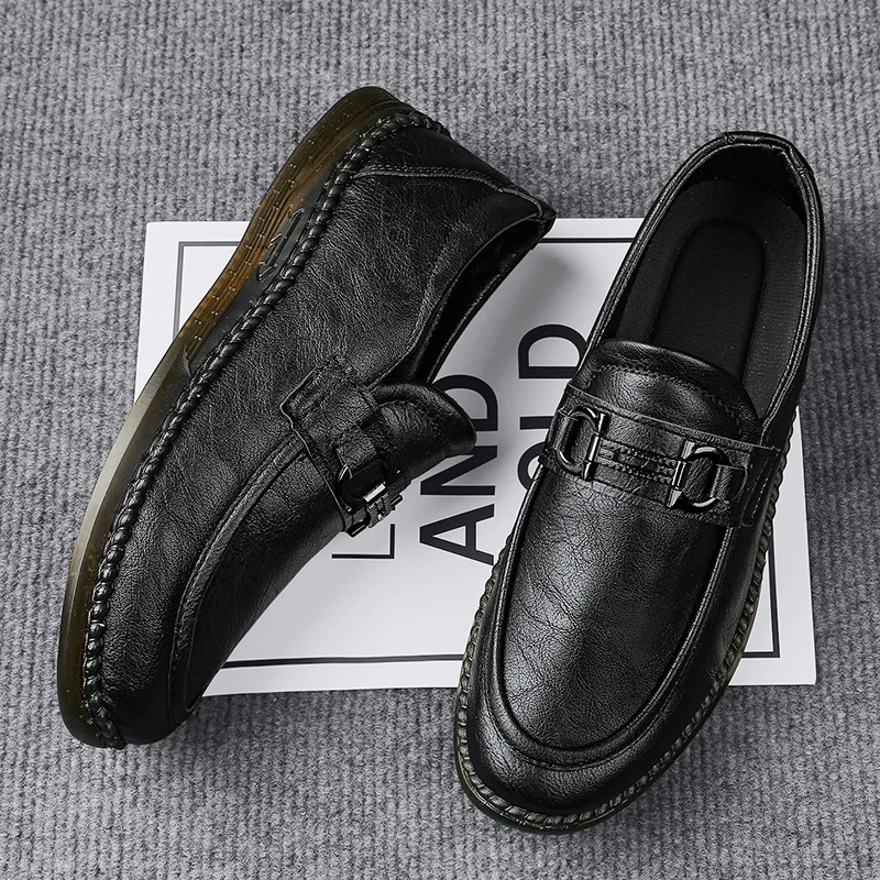 New Bean Shoes Men's Spring and Autumn Business Casual Leather Shoes Soft Sole Breathable and Versatile Lazy Shoes Black Shoes
New Bean Shoes Men's Spring and Autumn Business Casual Leather Shoes Soft Sole Breathable and Versatile Lazy Shoes Black Shoes