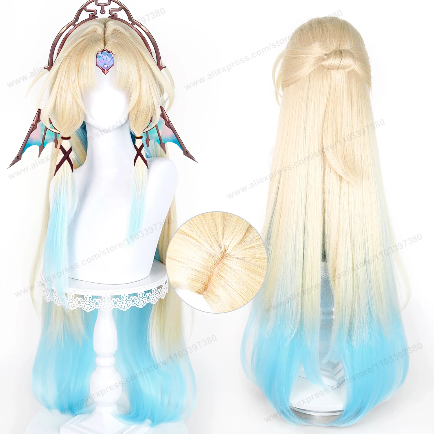 HSR Pearl Cosplay Wig 98cm Long Light Gold Blue Women Hair Anime Cosplay Wig Halloween Heat Resistant Puffy Yaki Synthetic Wigs
HSR Pearl Cosplay Wig 98cm Long Light Gold Blue Women Hair Anime Cosplay Wig Halloween Heat Resistant Puffy Yaki Synthetic Wigs
