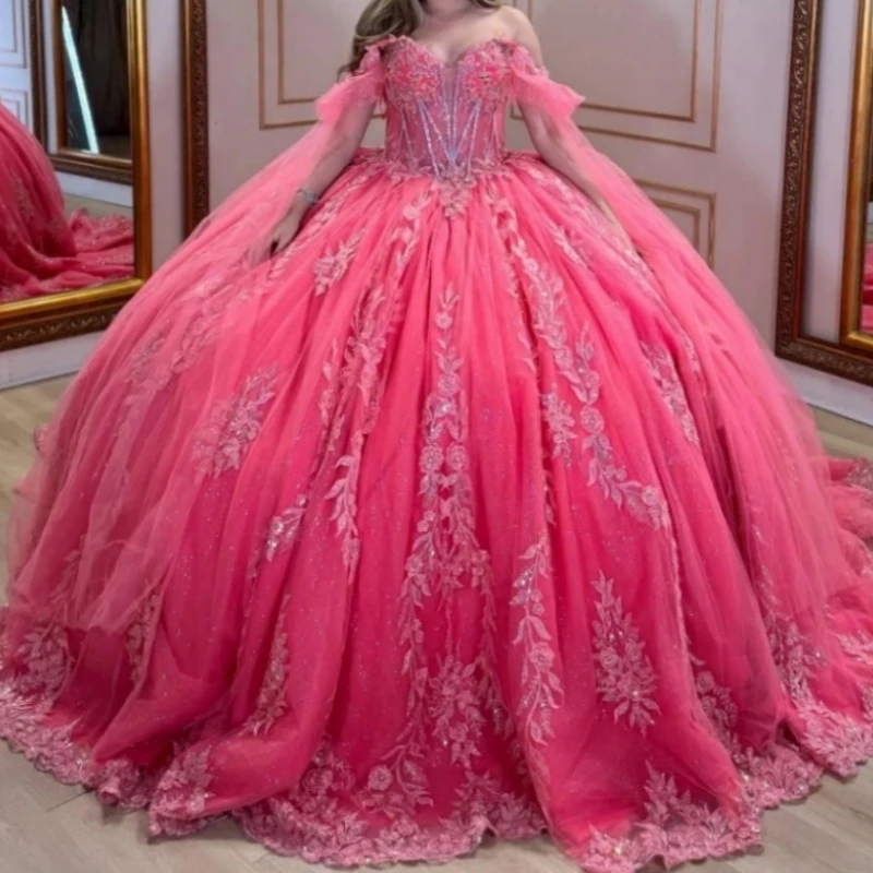 A3A25 Luxury Hot Peach Quinceanera Dresses For 15 16 Year Girl Sequined Applique Big Puffy Skirt Wedding Prom Party Customized
A3A25 Luxury Hot Peach Quinceanera Dresses For 15 16 Year Girl Sequined Applique Big Puffy Skirt Wedding Prom Party Customized