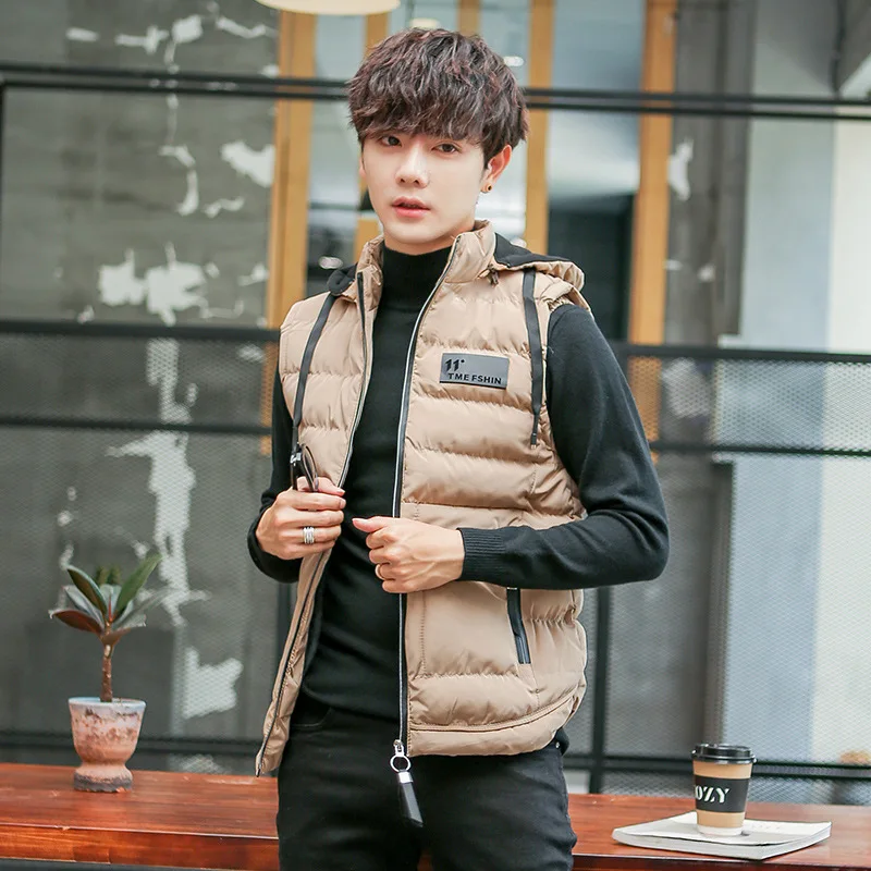 Men's Vest Autumn Winter Hooded Thick Slim Fit Cotton Sleeveless Jacket Casual Men's Warm Stand Collar Korean Version Waistcoats
Men's Vest Autumn Winter Hooded Thick Slim Fit Cotton Sleeveless Jacket Casual Men's Warm Stand Collar Korean Version Waistcoats