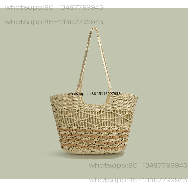 Stylish large-capacity woven beach commuter big bag women's shoulder seaside straw bag
Stylish large-capacity woven beach commuter big bag women's shoulder seaside straw bag