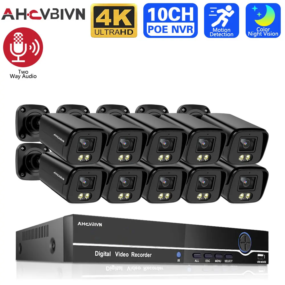 Система видеонаблюдения, умный сетевой видеорегистратор 10CH 8MP 4K POE NVR, с цветным обнаружением человека, двухканальным аудио, HD 8CH NVR
Система видеонаблюдения, умный сетевой видеорегистратор 10CH 8MP 4K POE NVR, с цветным обнаружением человека, двухканальным аудио, HD 8CH NVR