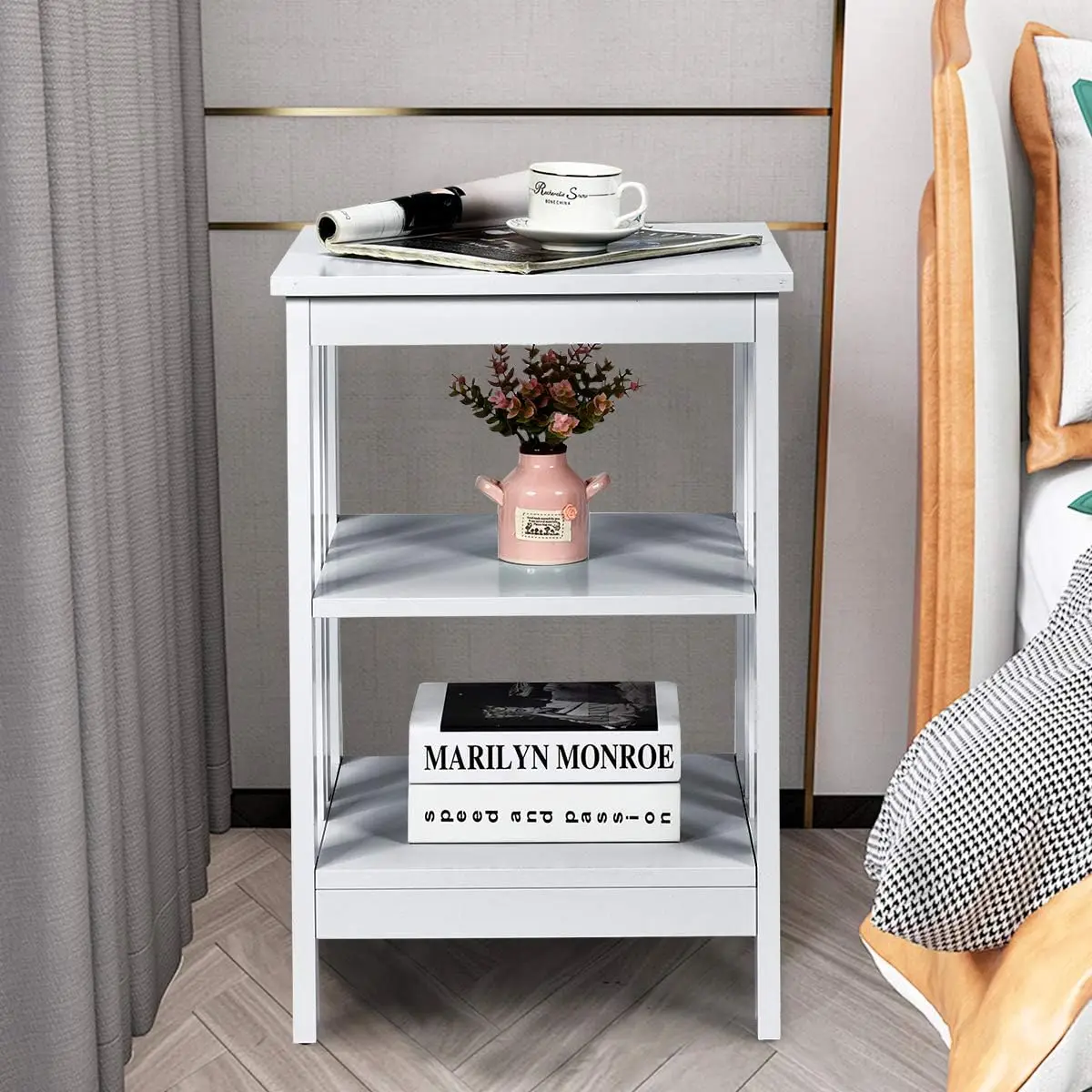 Giantex 3-Tier Nightstand, Modern Side Table With Storage Shelves And Reinforced Bars, Versatile Bedside Tables, Wooden End
Giantex 3-Tier Nightstand, Modern Side Table With Storage Shelves And Reinforced Bars, Versatile Bedside Tables, Wooden End