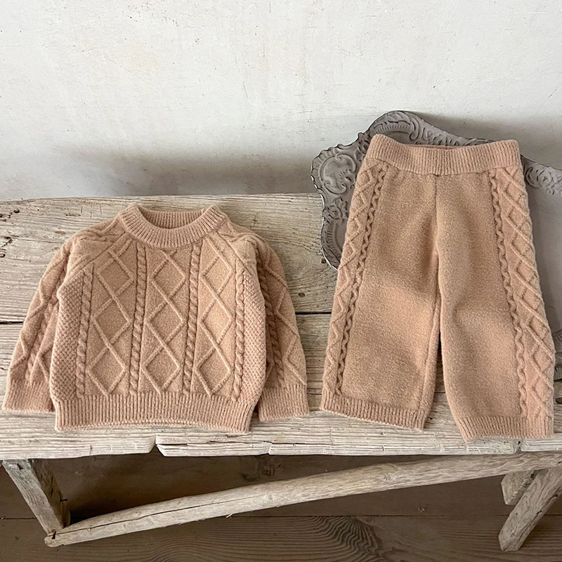 2024 New Autumn Children Clothes Set Long Sleeved Solid Color Knitted Pullover Sweater+Pants Toddler Baby Girl Clothes Suit
2024 New Autumn Children Clothes Set Long Sleeved Solid Color Knitted Pullover Sweater+Pants Toddler Baby Girl Clothes Suit